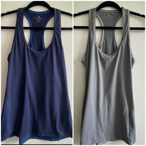 ATHLETA LOT Racerback Tank Tops Size XS Navy Blue and Gray